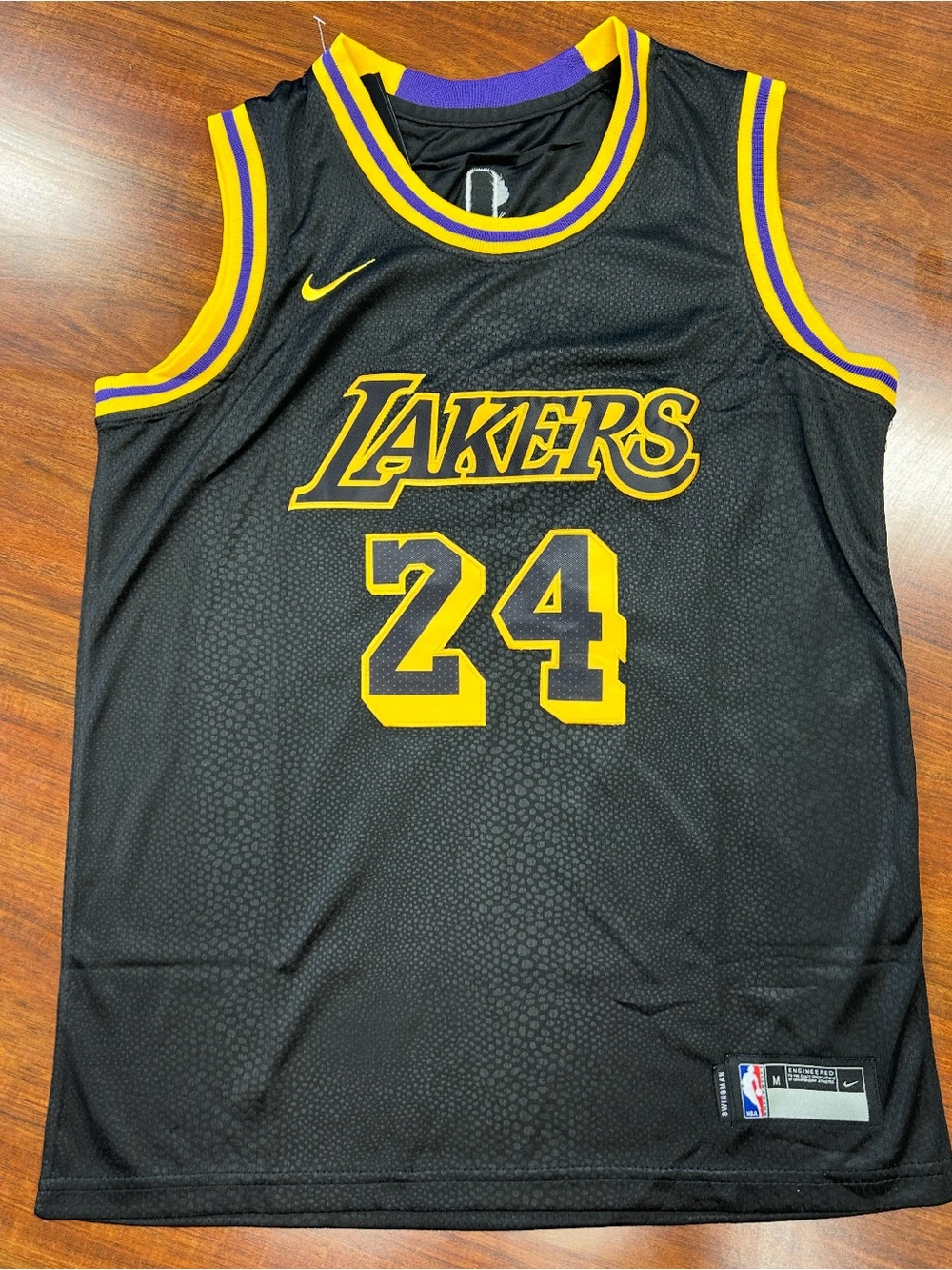 Kobe Bryant Los Angeles Lakers Youth Large #24 Basketball Jersey - Black/Yellow